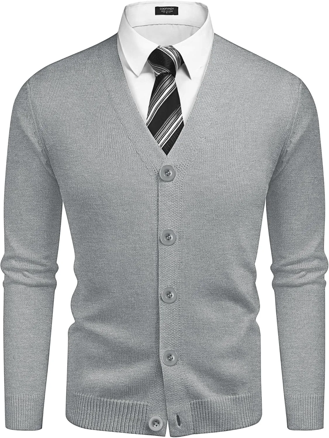 COOFANDY Men's V Neck Cardigan Sweater Casual Lightweight Button Down Knitted Cardigan Sweater
