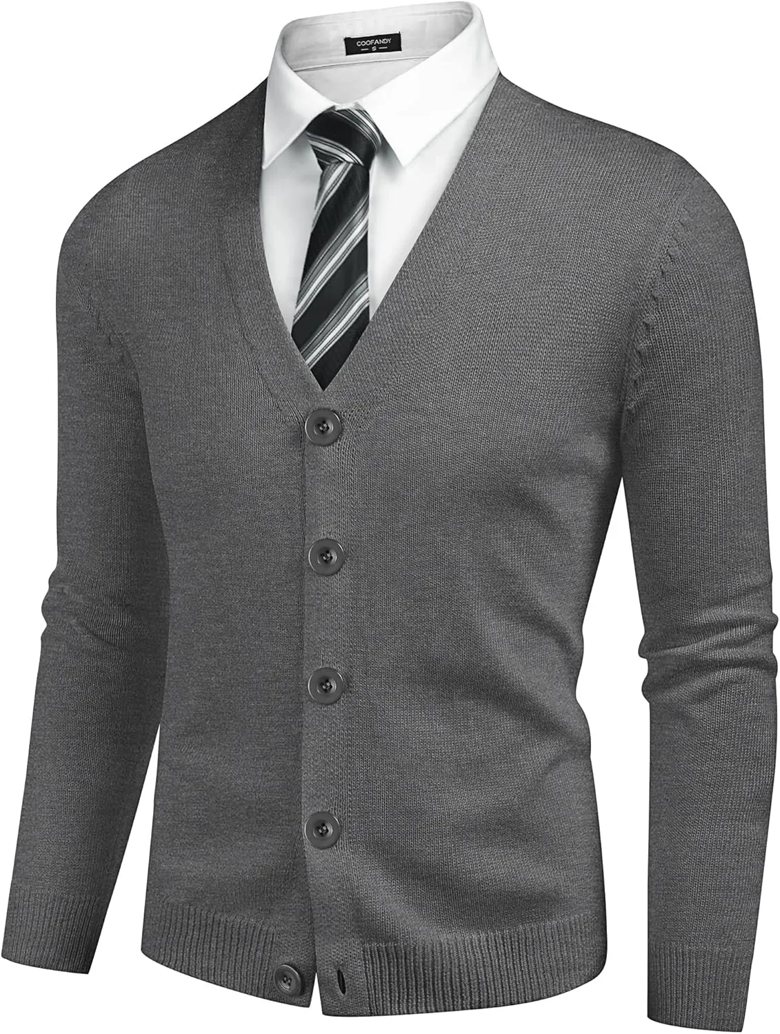 COOFANDY Men's V Neck Cardigan Sweater Casual Lightweight Button Down Knitted Cardigan Sweater