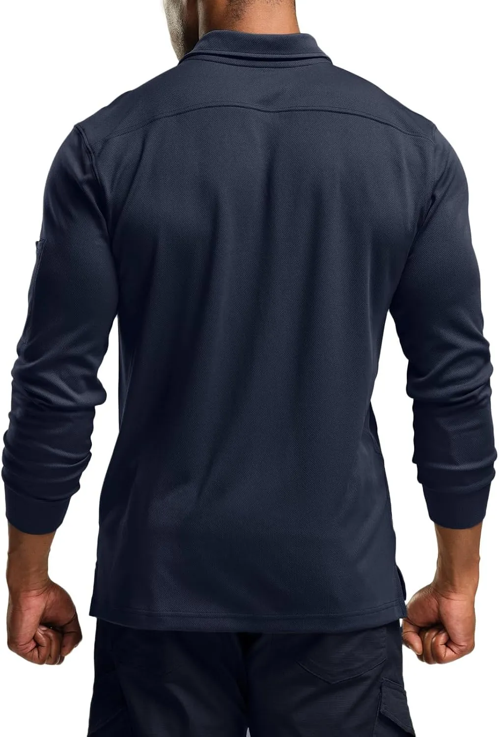 CQR Men's Polo Shirt, Long Sleeve Tactical Shirts, Outdoor UPF 50  Pique Shirt, Dry Fit Lightweight Golf Shirts