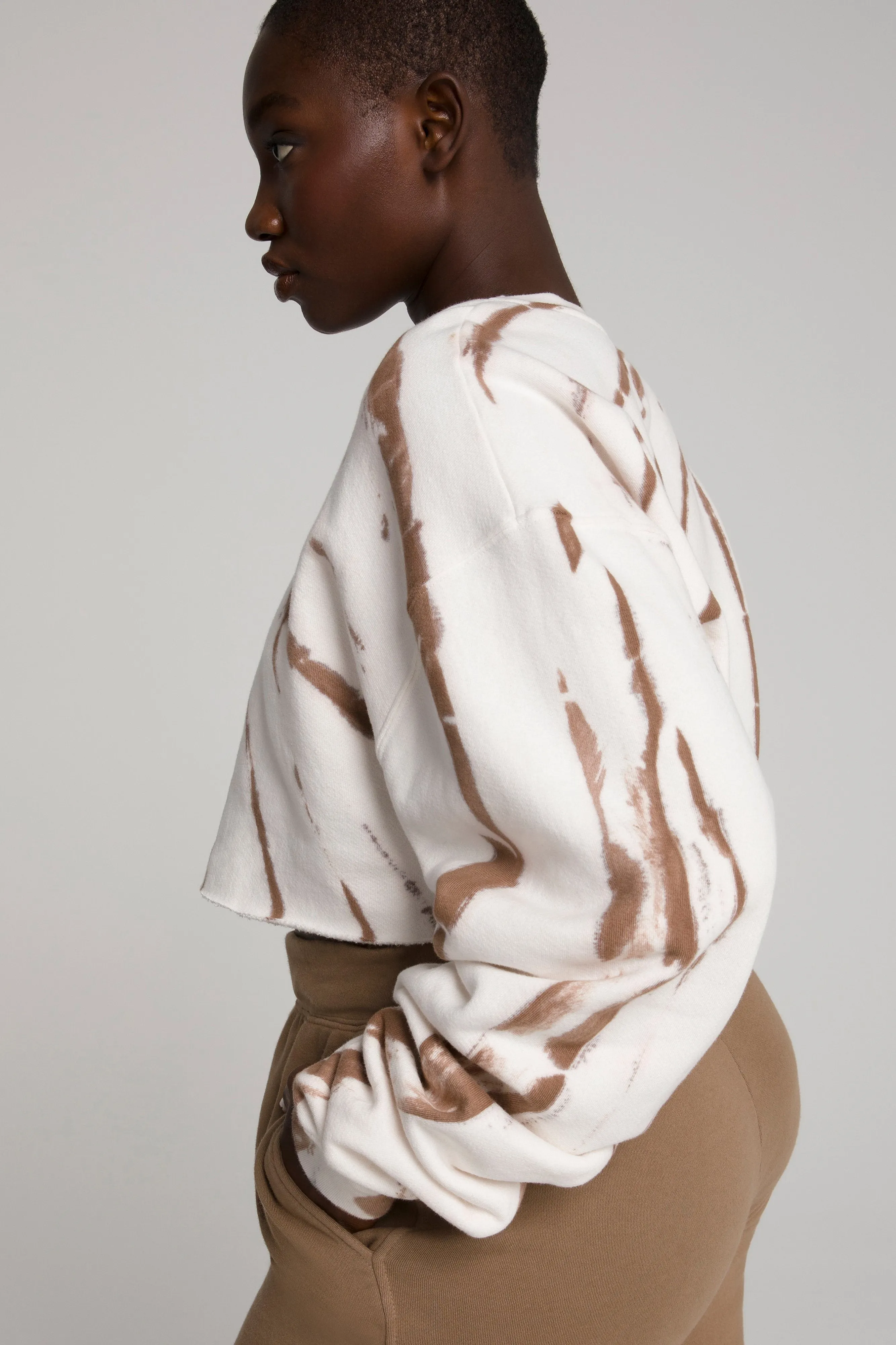 CROPPED & COOL SWEATSHIRT | PUTTY TIE DYE001