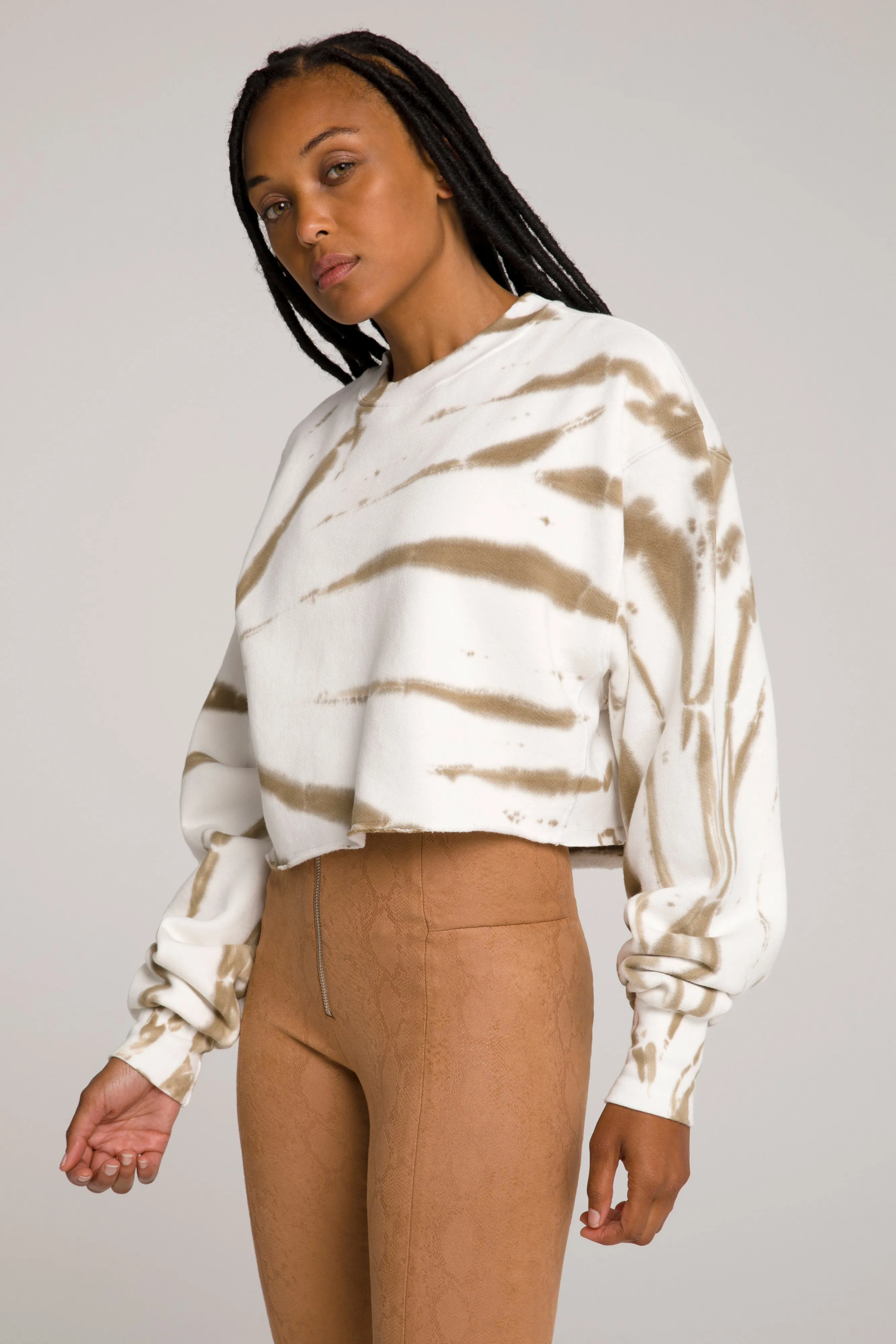 CROPPED & COOL SWEATSHIRT | PUTTY TIE DYE001