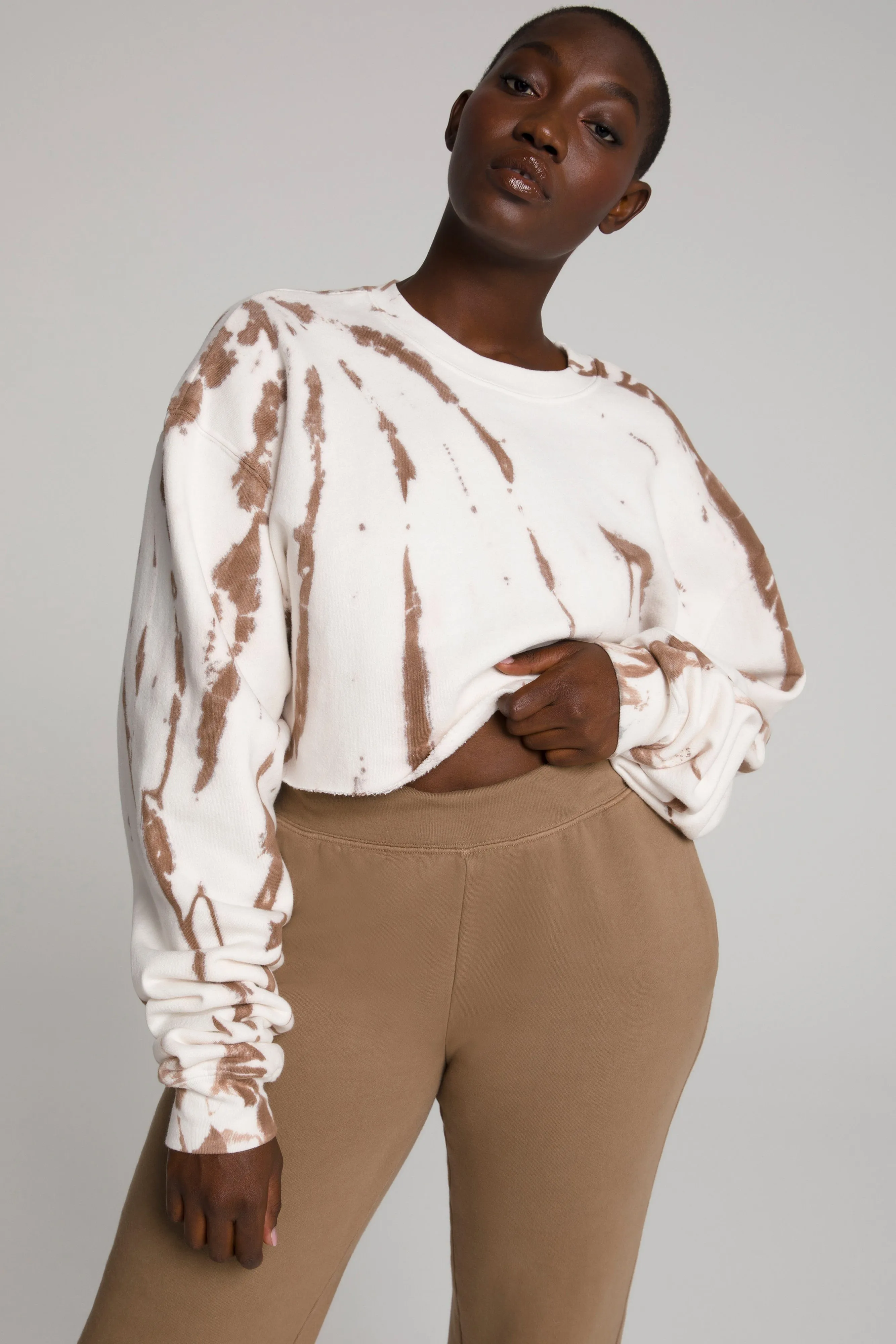 CROPPED & COOL SWEATSHIRT | PUTTY TIE DYE001
