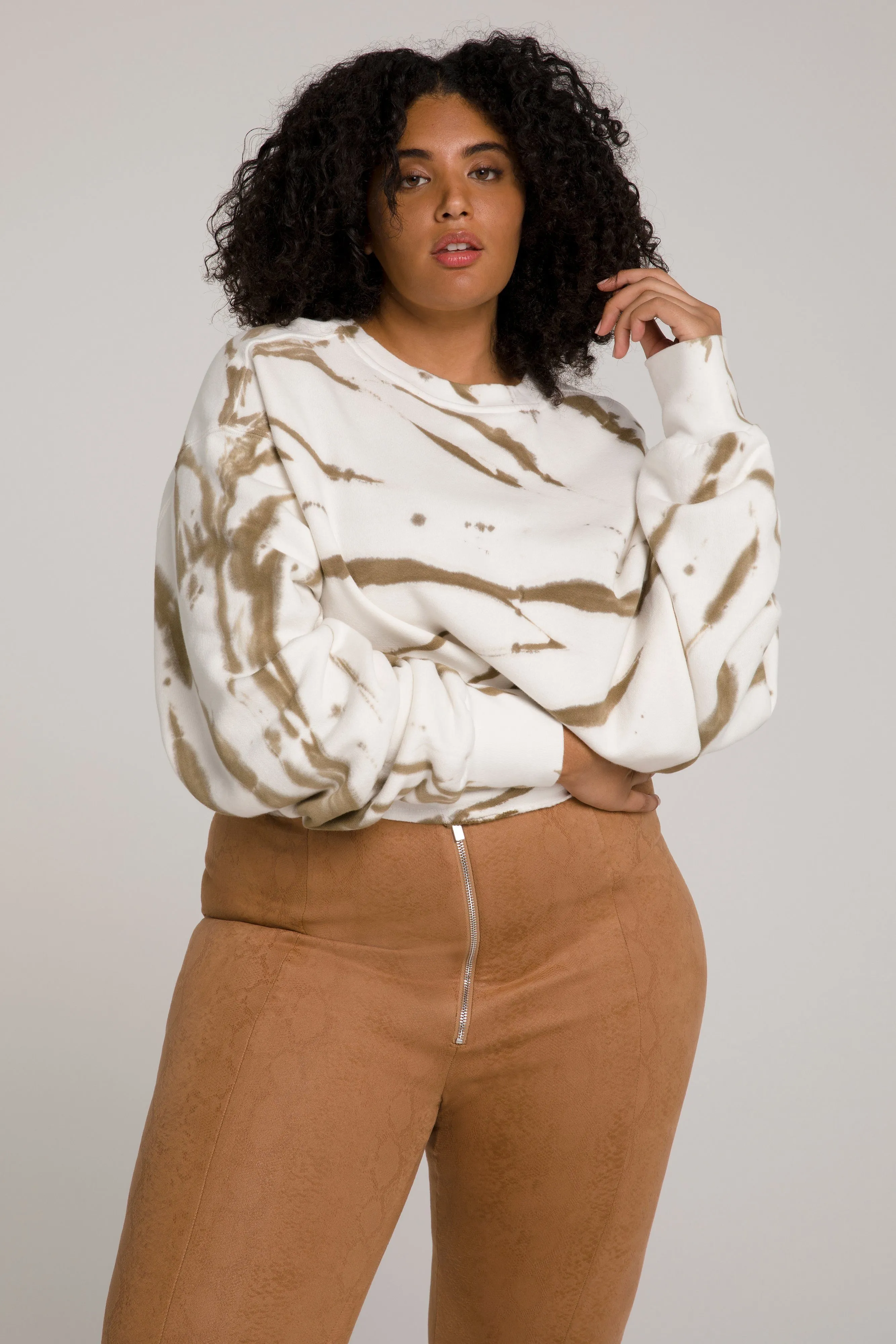 CROPPED & COOL SWEATSHIRT | PUTTY TIE DYE001