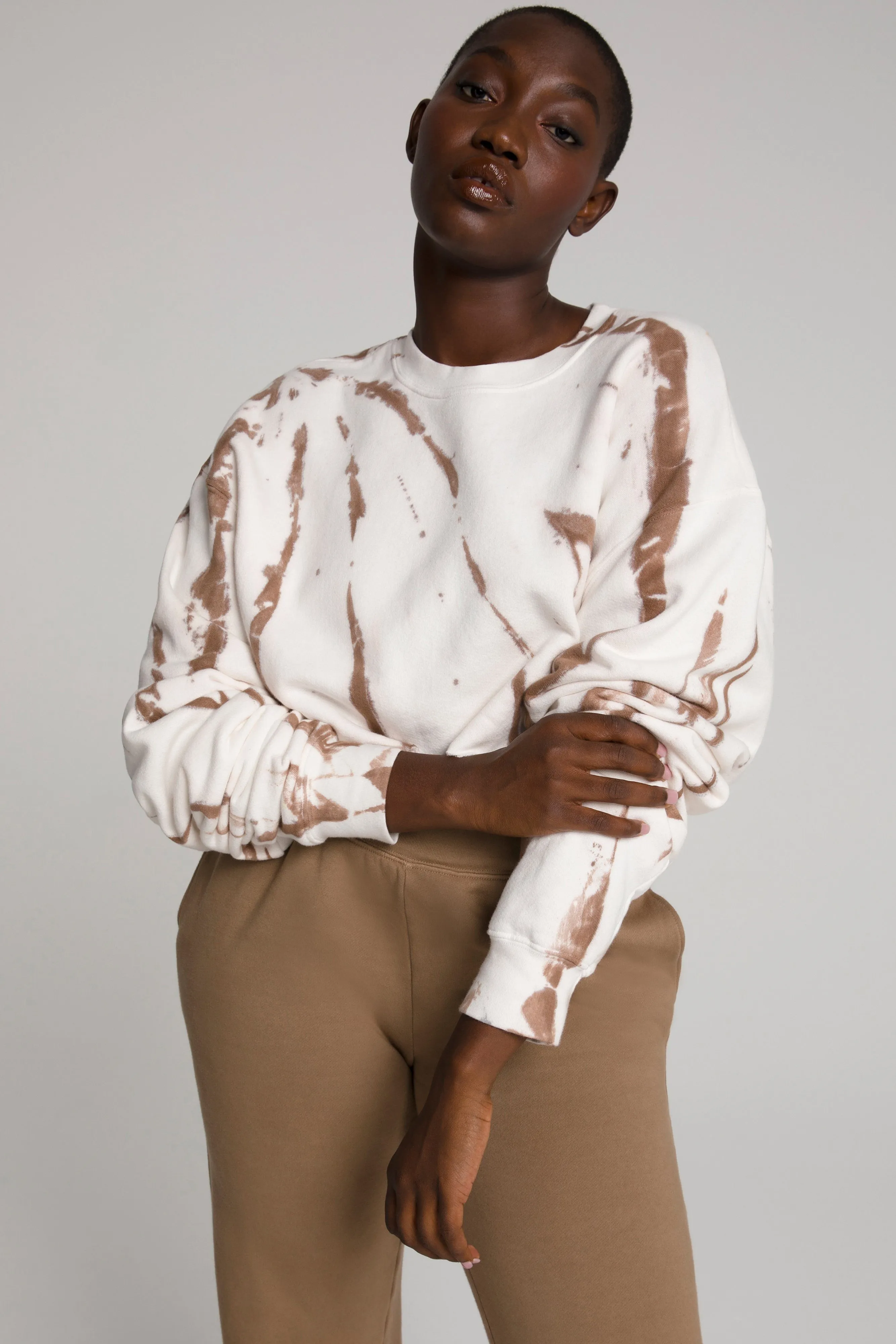 CROPPED & COOL SWEATSHIRT | PUTTY TIE DYE001