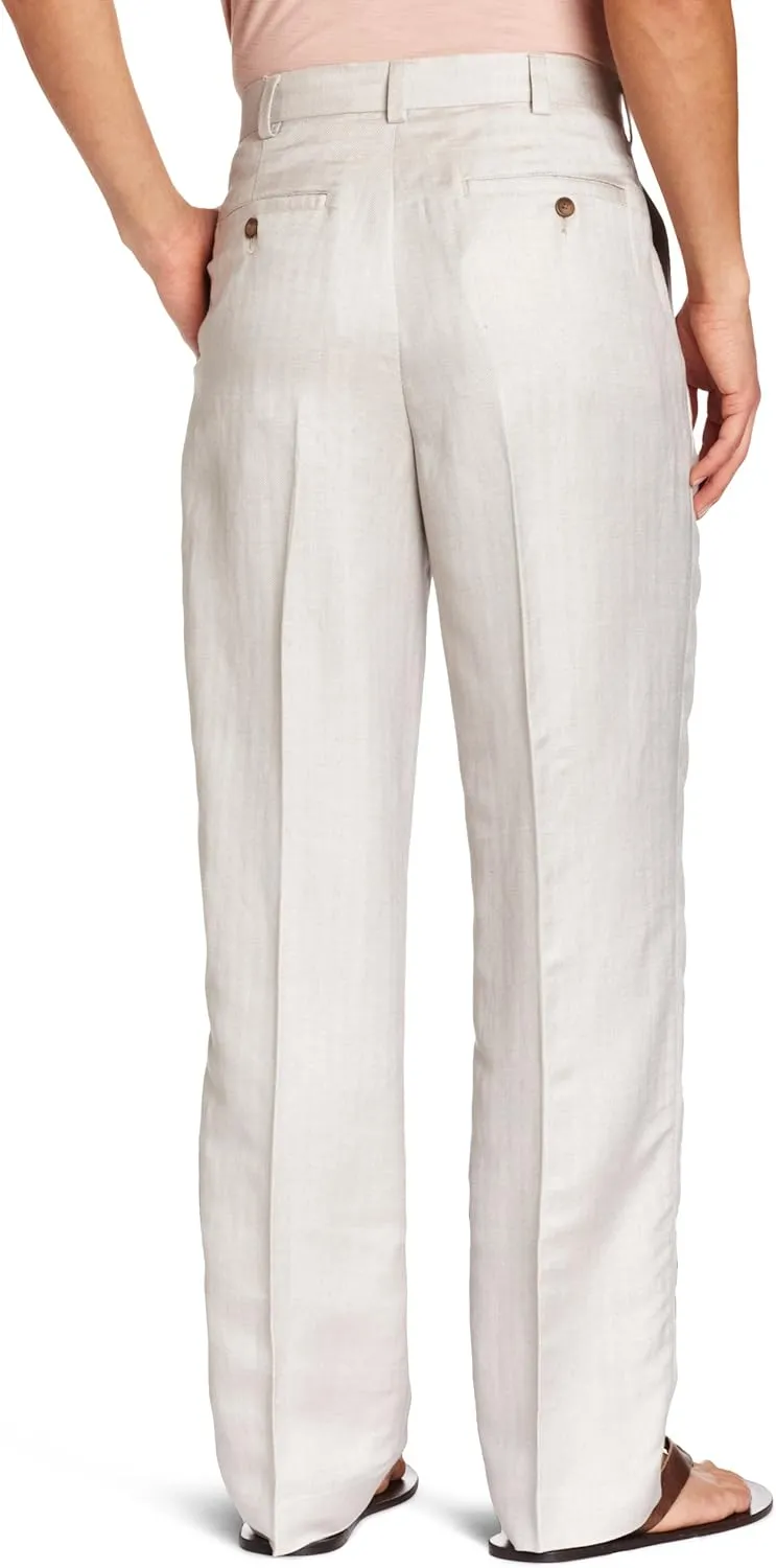 Cubavera Linen Blend Herringbone Textured Men's Dress Pant