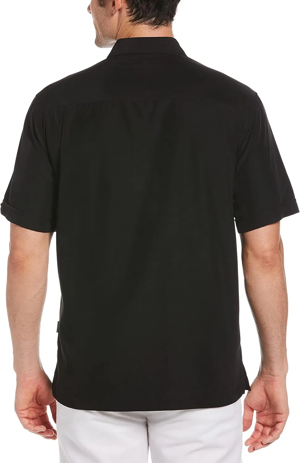 Cubavera Paneled Short Sleeve Shirt for Men, Classic Fit, Wrinkle Resistant, Casual Button-Down Shirt With Spread Collar