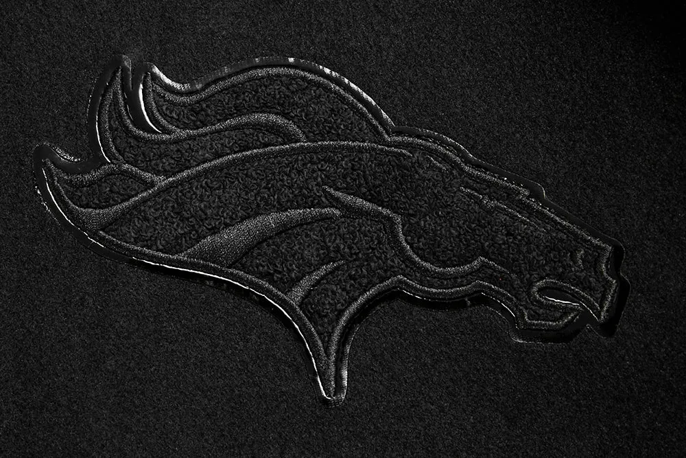 DENVER BRONCOS TRIPLE BLACK MEN'S WOOL VARSITY JACKET (TRIPLE BLACK MEN'S)