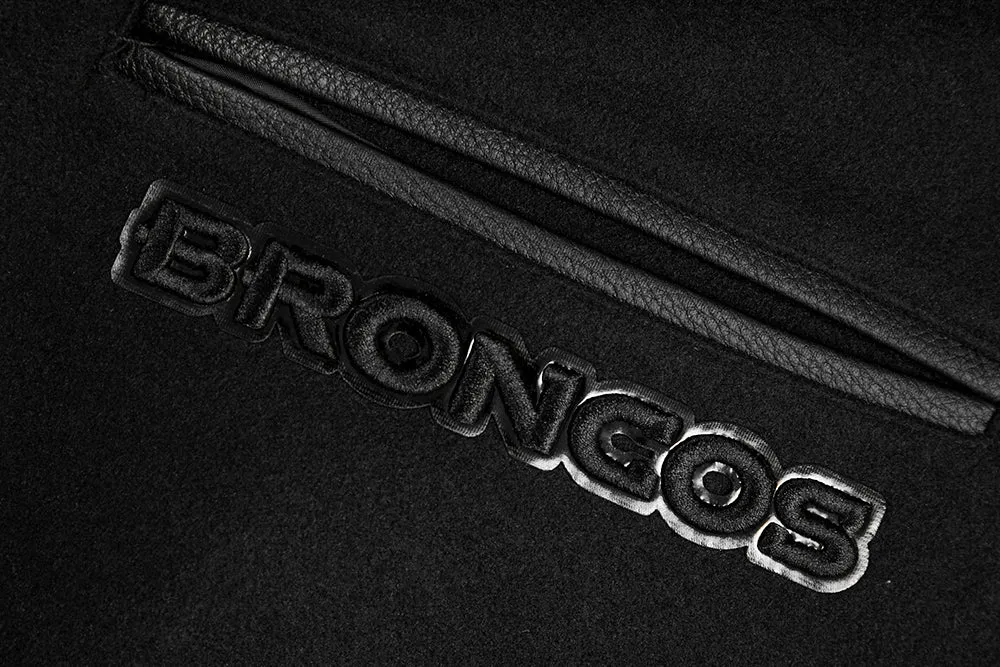 DENVER BRONCOS TRIPLE BLACK MEN'S WOOL VARSITY JACKET (TRIPLE BLACK MEN'S)