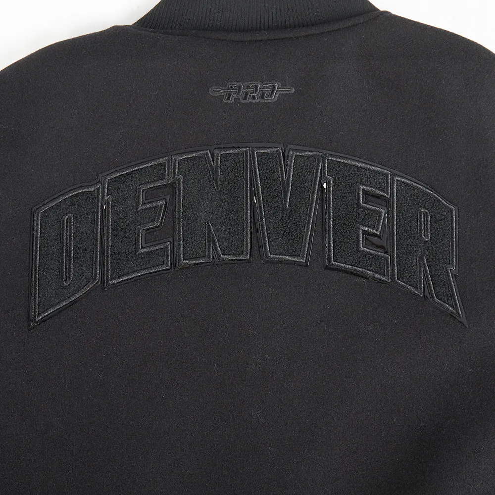 DENVER NUGGETS TRIPLE BLACK WOMEN'S WOOL VARSITY JACKET (TRIPLE BLACK WOMEN'S)