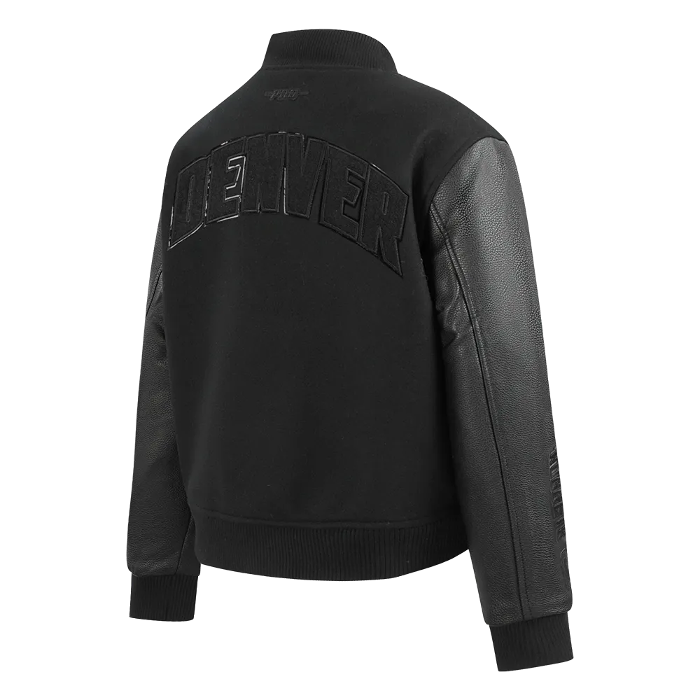 DENVER NUGGETS TRIPLE BLACK WOMEN'S WOOL VARSITY JACKET (TRIPLE BLACK WOMEN'S)
