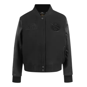 DENVER NUGGETS TRIPLE BLACK WOMEN'S WOOL VARSITY JACKET (TRIPLE BLACK WOMEN'S)