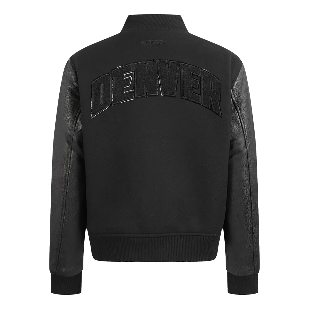 DENVER NUGGETS TRIPLE BLACK WOMEN'S WOOL VARSITY JACKET (TRIPLE BLACK WOMEN'S)
