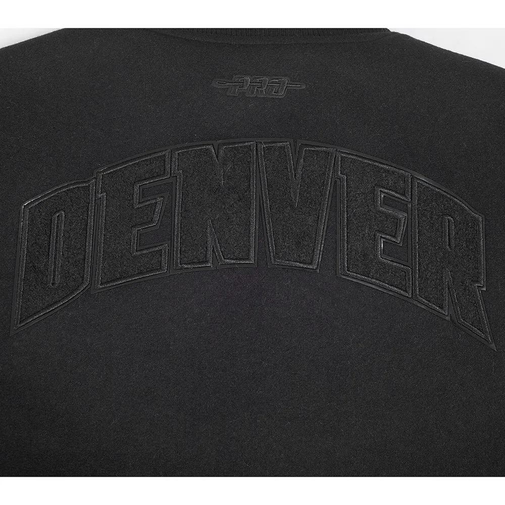 DENVER NUGGETS TRIPLE BLACK WOMEN'S WOOL VARSITY JACKET (TRIPLE BLACK WOMEN'S)