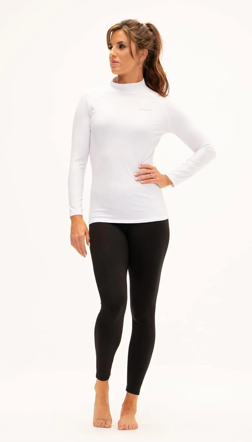 DEVOPS 3 Pack Women's Compression Shirt Dry Fit Turltle Neck Long Sleeve Running Athletic T-Shirt Workout Tops
