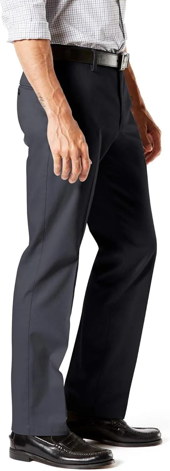 Dockers Men's Straight Fit Signature Lux Cotton Stretch Khaki Pant Creased