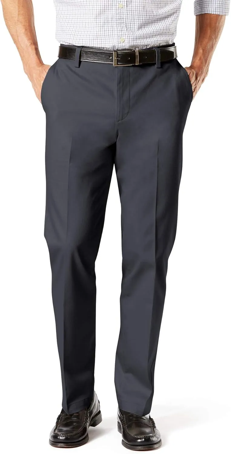 Dockers Men's Straight Fit Signature Lux Cotton Stretch Khaki Pant Creased