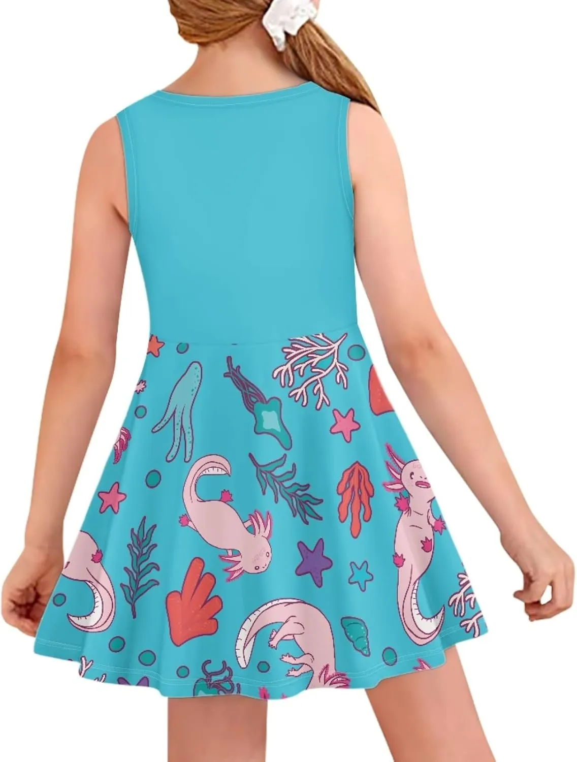 Dreaweet Cute Girl's Dresses Casual Loose Tank Party Dress Midi Swing Dresses Cute Shift Dress for 3-16 Years Old Kids