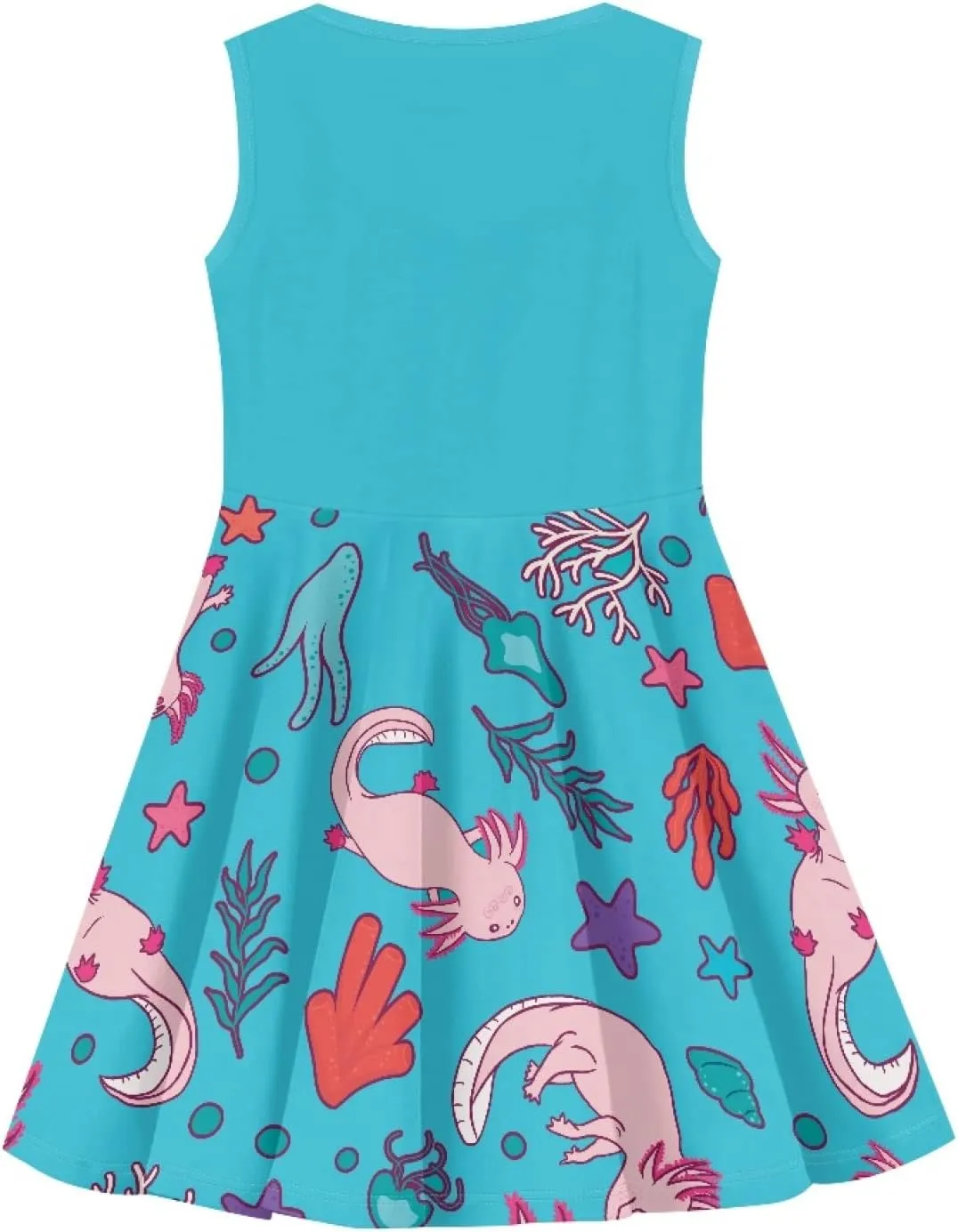 Dreaweet Cute Girl's Dresses Casual Loose Tank Party Dress Midi Swing Dresses Cute Shift Dress for 3-16 Years Old Kids