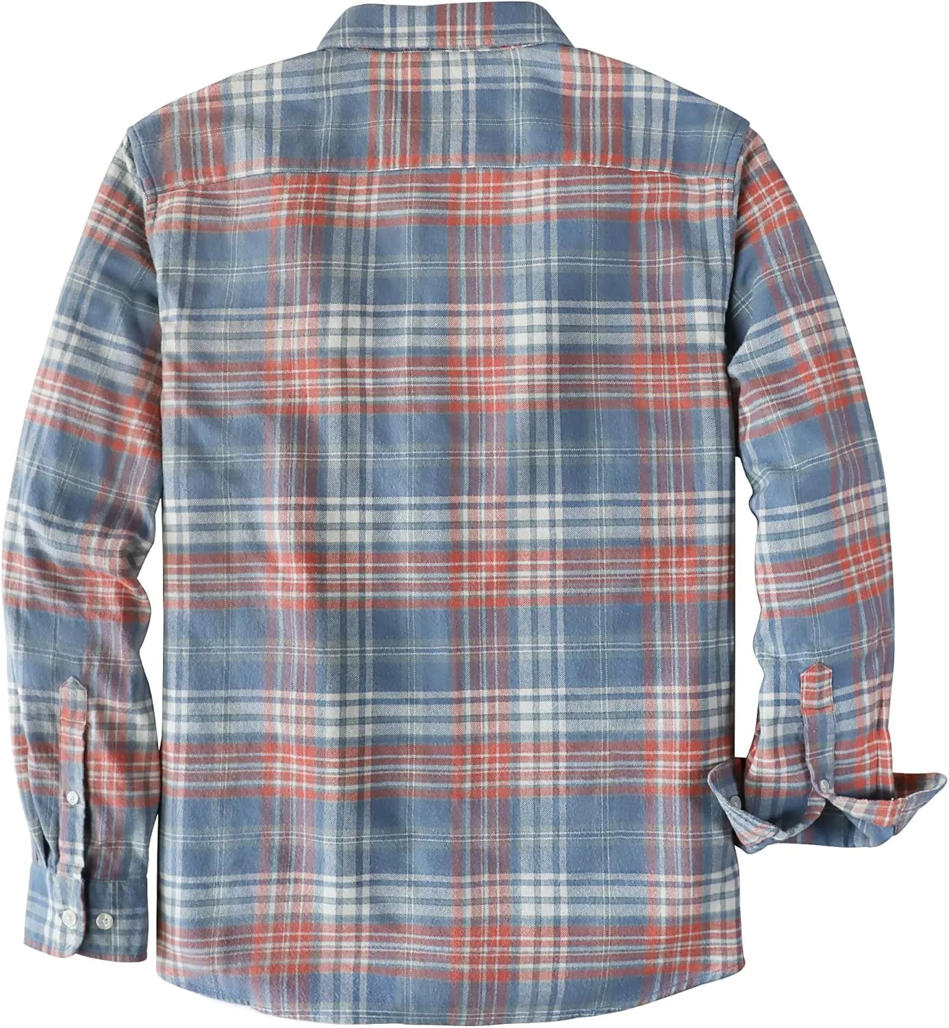 Dubinik Flannel Shirt for Men Plaid Mens Button Down Long Sleeve Shirts Soft Pure Cotton Casual Shirts Regular Fit