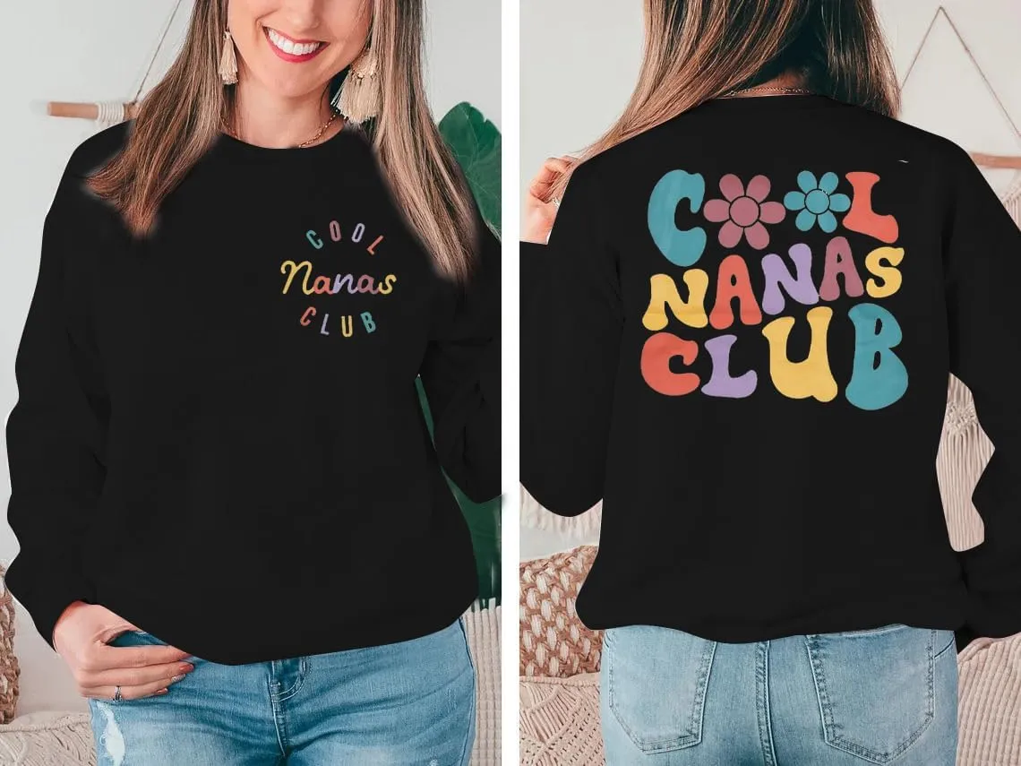 EGELEXY Grandma Sweatshirt Cool Nana Shirt Women Nana Club Shirts Blessed Nana Pullover Shirt Nana Long Sleeve Tops