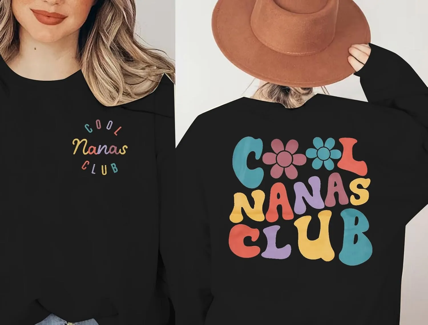 EGELEXY Grandma Sweatshirt Cool Nana Shirt Women Nana Club Shirts Blessed Nana Pullover Shirt Nana Long Sleeve Tops