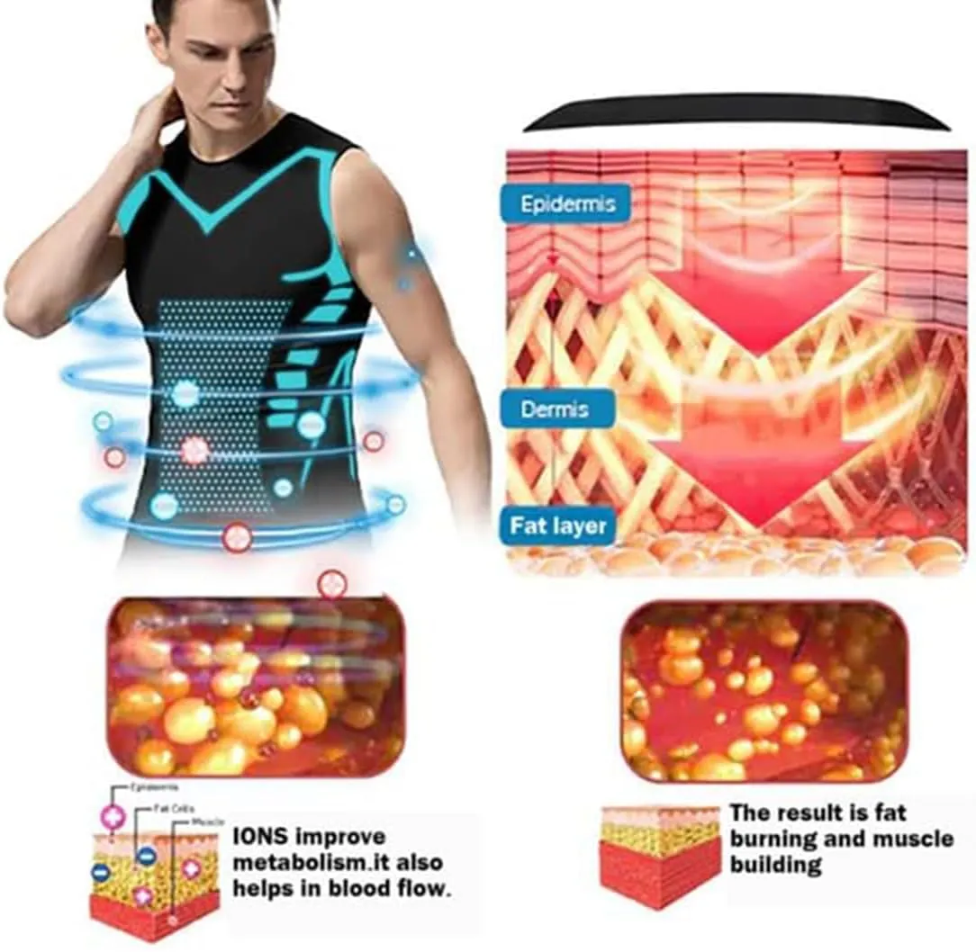 Einrich Compression Shirt Men, New Shaping Sleeveless Therapy Vest Men, Maynox Vitaboost Compression Shirt to Shape Your Body