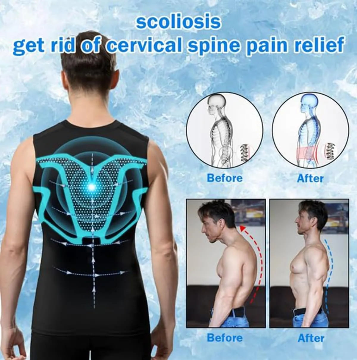 Einrich Compression Shirt Men, New Shaping Sleeveless Therapy Vest Men, Maynox Vitaboost Compression Shirt to Shape Your Body