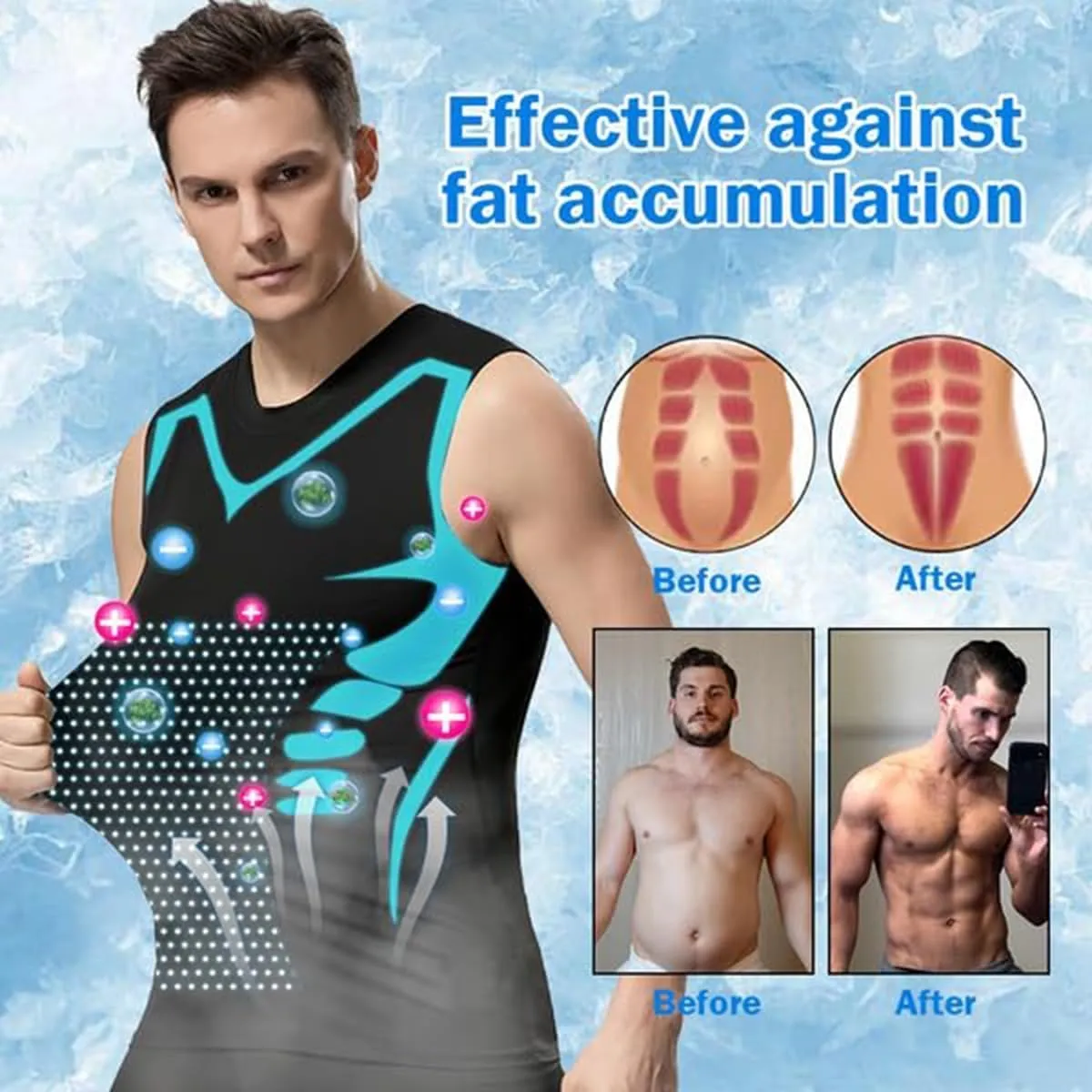 Einrich Compression Shirt Men, New Shaping Sleeveless Therapy Vest Men, Maynox Vitaboost Compression Shirt to Shape Your Body