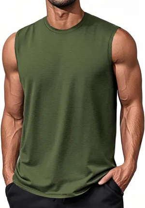 EKLENTSON Men's Tank Tops UPF 50  Sleeveless Shirt Lightweight Cooling Muscle Tee Sun Protection Quick Dry Workout Shirt
