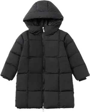 EnJoCho Kids Toddler Baby Girls Boys 3-8 Years Winter Warm Thick Solid Cotton Long Sleeve Padded Jacket Coat Clothes (Black#23, 3-4 Years)