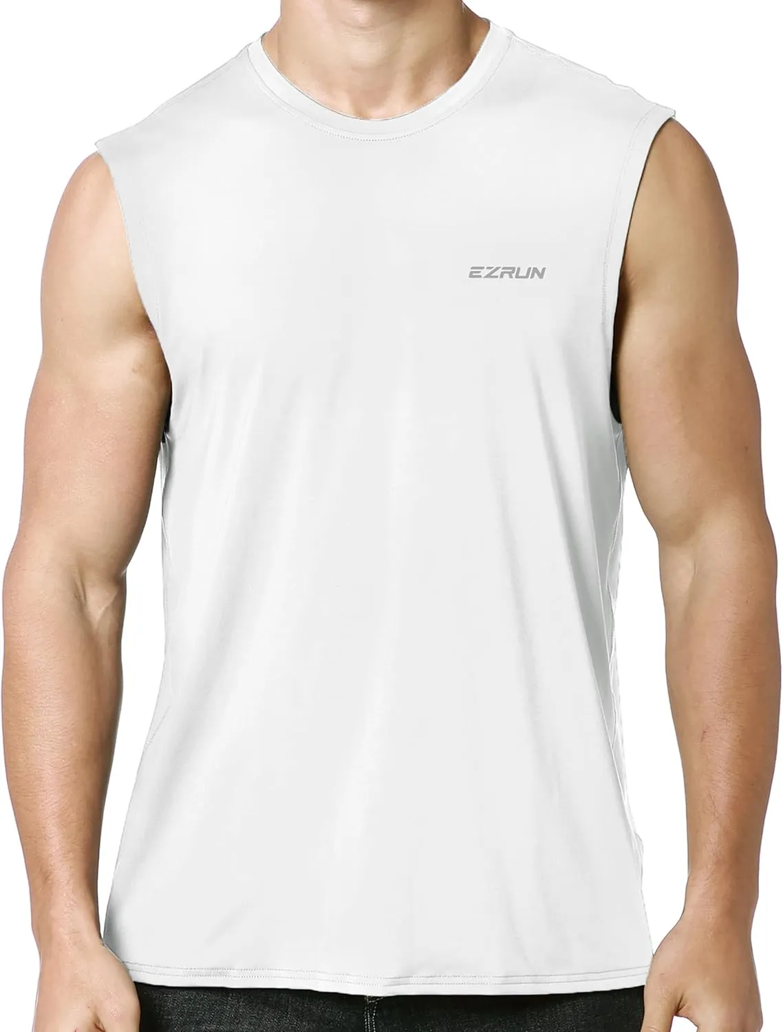 EZRUN Men's Sleeveless Shirt Quick Dry Workout Swim Shirt Gym Muscle Athletic Beach Tank Top Big and Tall