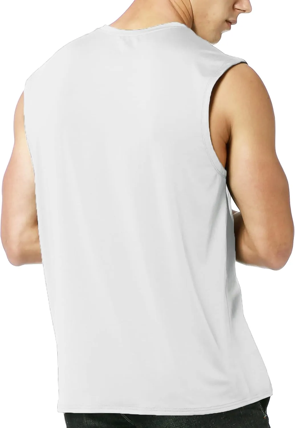 EZRUN Men's Sleeveless Shirt Quick Dry Workout Swim Shirt Gym Muscle Athletic Beach Tank Top Big and Tall