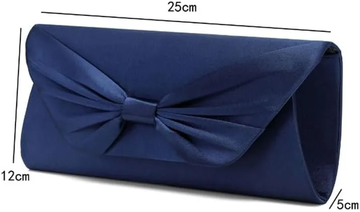 Fabric Bow Evening Bag Womens Dress Banquet Handbag