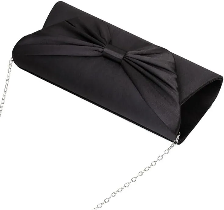 Fabric Bow Evening Bag Womens Dress Banquet Handbag