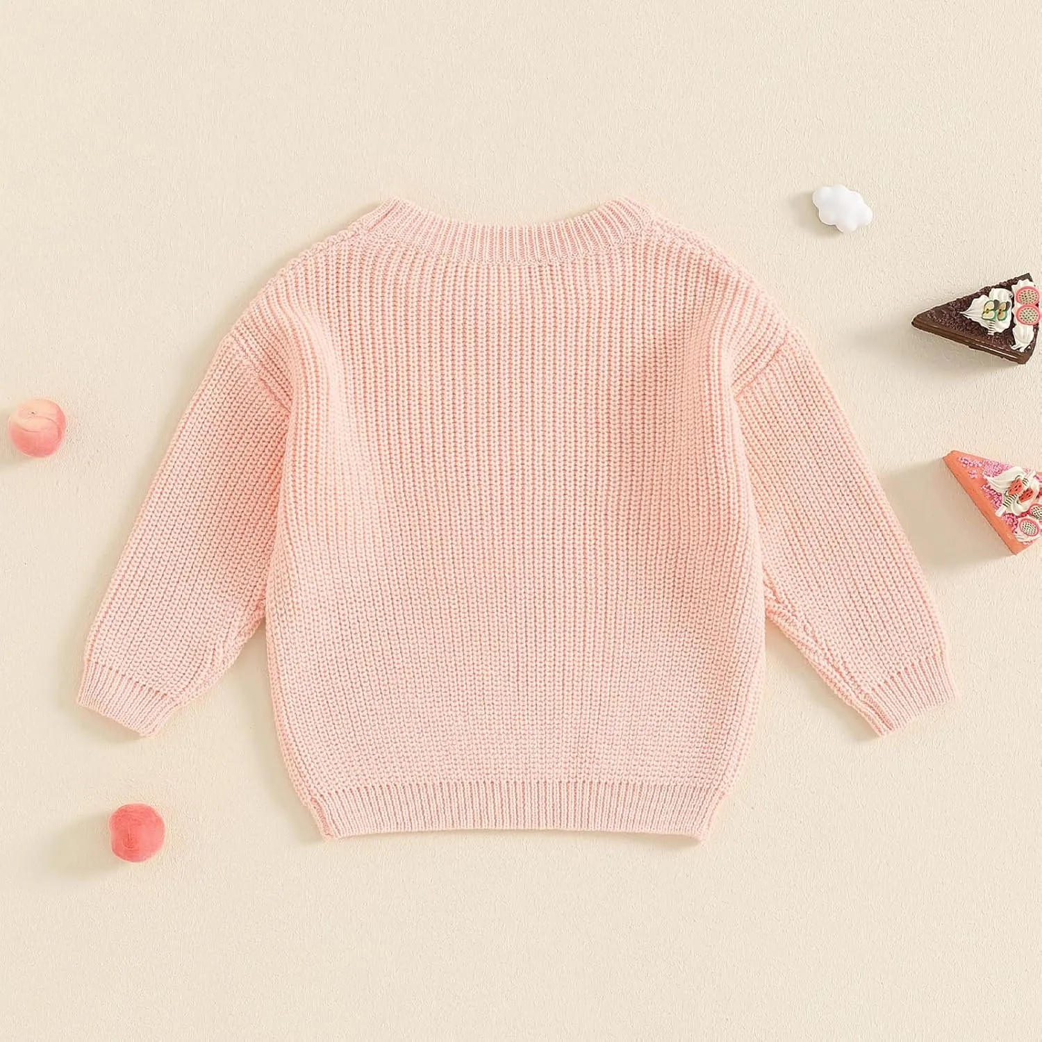 First Birthday Outfit Baby Girl Boy Cute Letter Embroidery Warm Long Sleeve Oversized Sweater Infant Knitwear