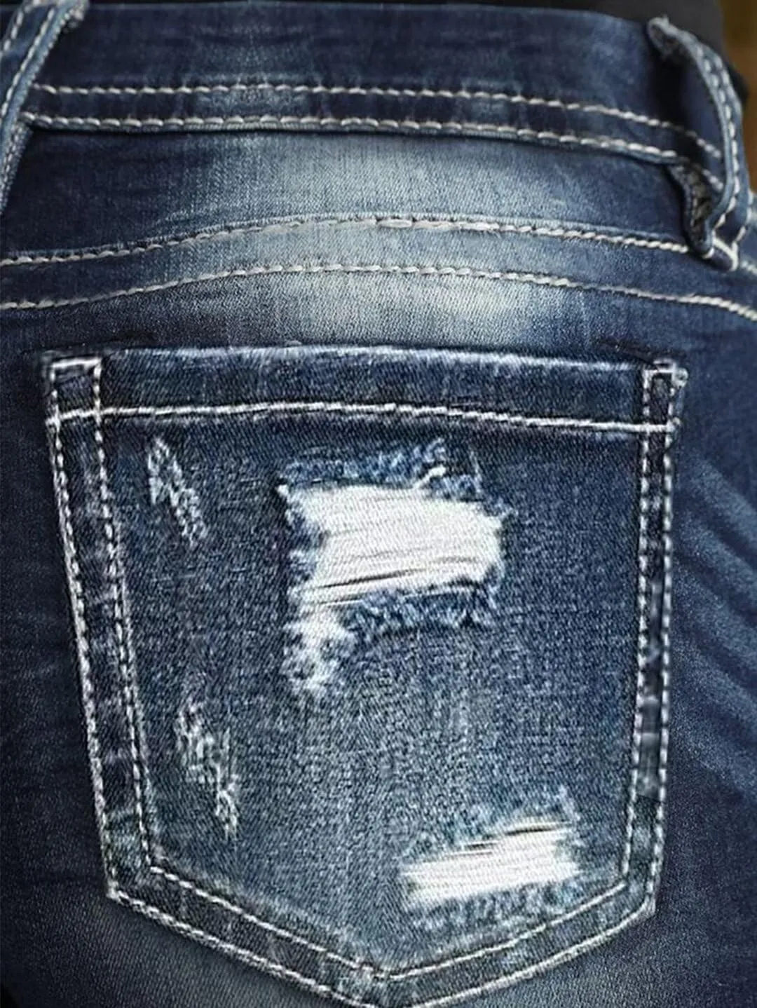 Flamingals Ripped Stretchy Jean Shorts for Women Raw Hem Mid Waist Casual Trendy Denim Shorts