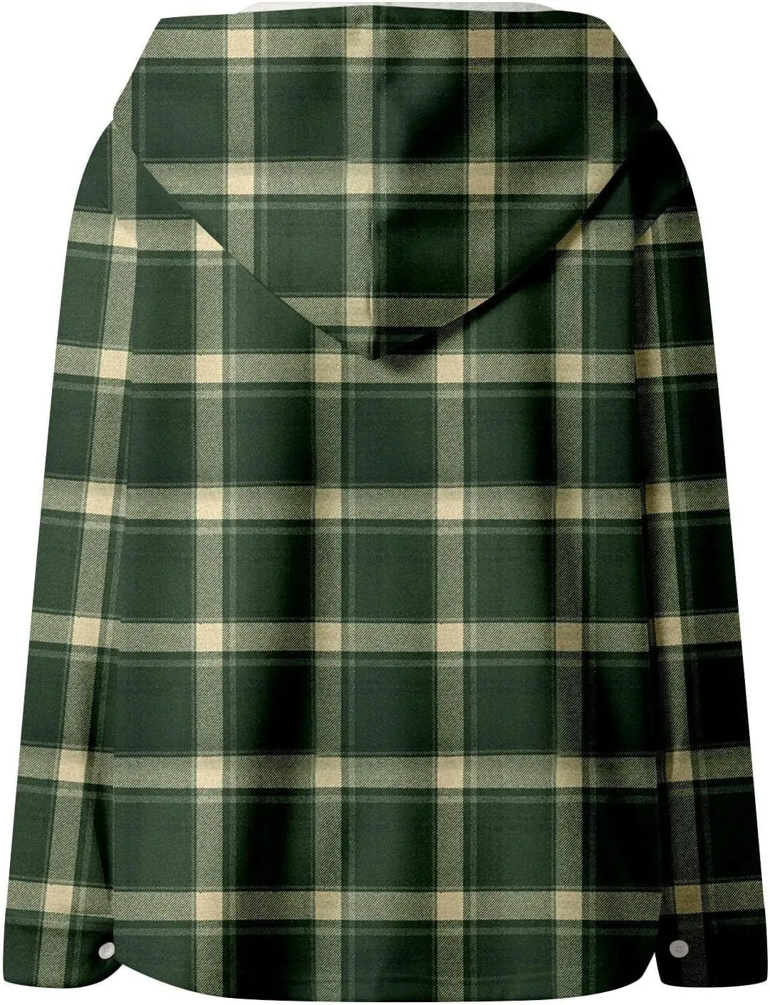Fleece Hoodies For Women Warm Print Sweatshirt Button Lined Drawstring Hooded Jacket Coat