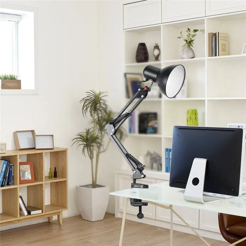 Flexible Swing Arm Black Table Lamp