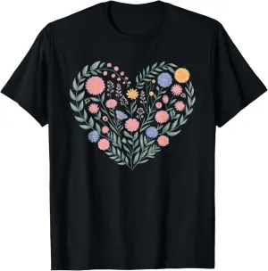 Flowers Heart Boho Wildflowers T-Shirt