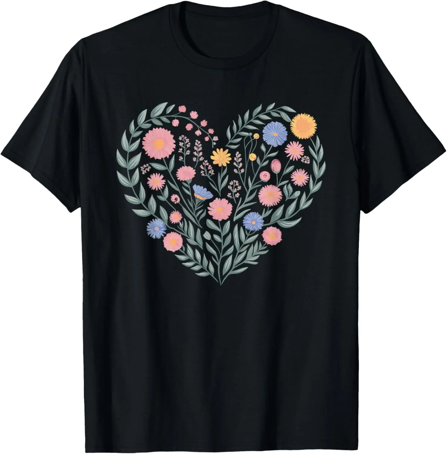 Flowers Heart Boho Wildflowers T-Shirt