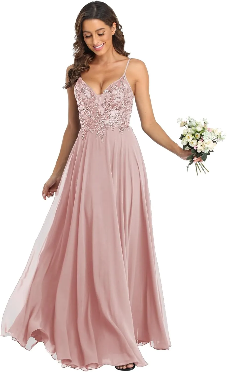 ForElise Beach Wedding Dresses for Bride 2025 Spaghetti Straps Lace Appliques Long Bridal Gown