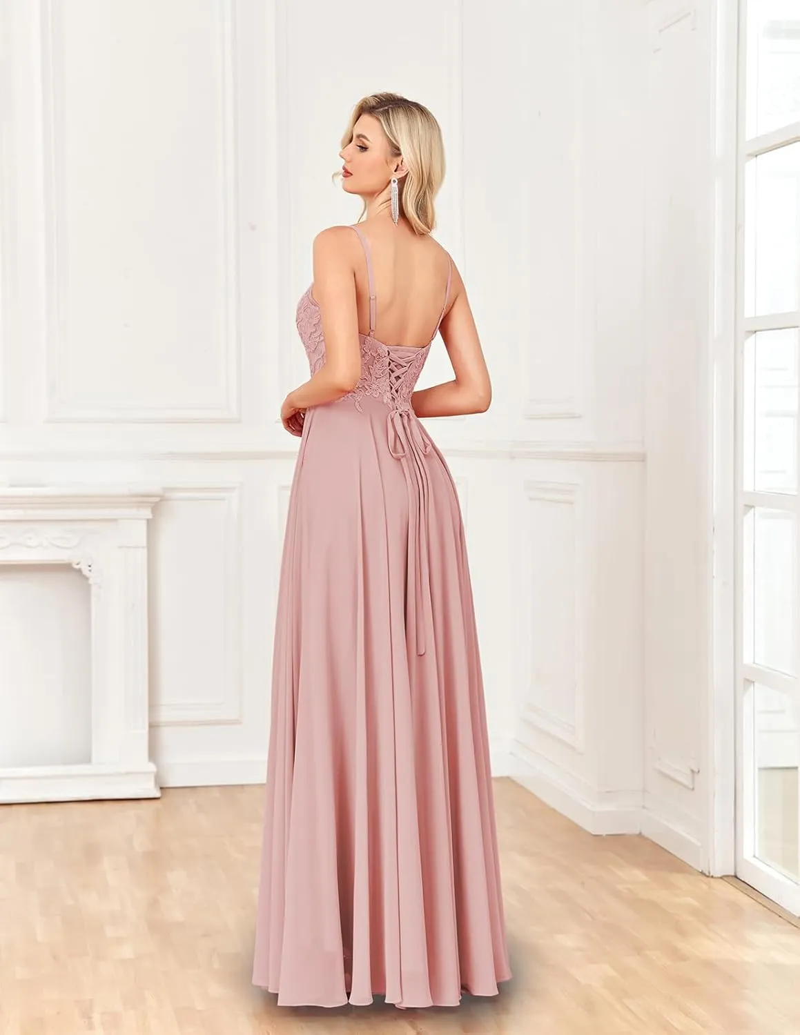 ForElise Beach Wedding Dresses for Bride 2025 Spaghetti Straps Lace Appliques Long Bridal Gown