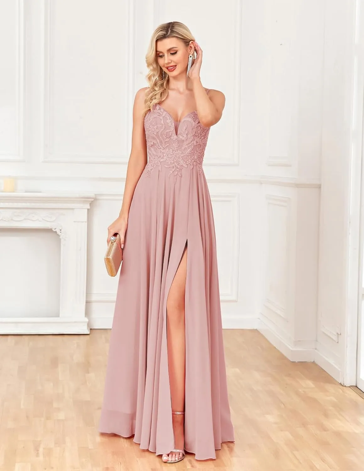 ForElise Beach Wedding Dresses for Bride 2025 Spaghetti Straps Lace Appliques Long Bridal Gown