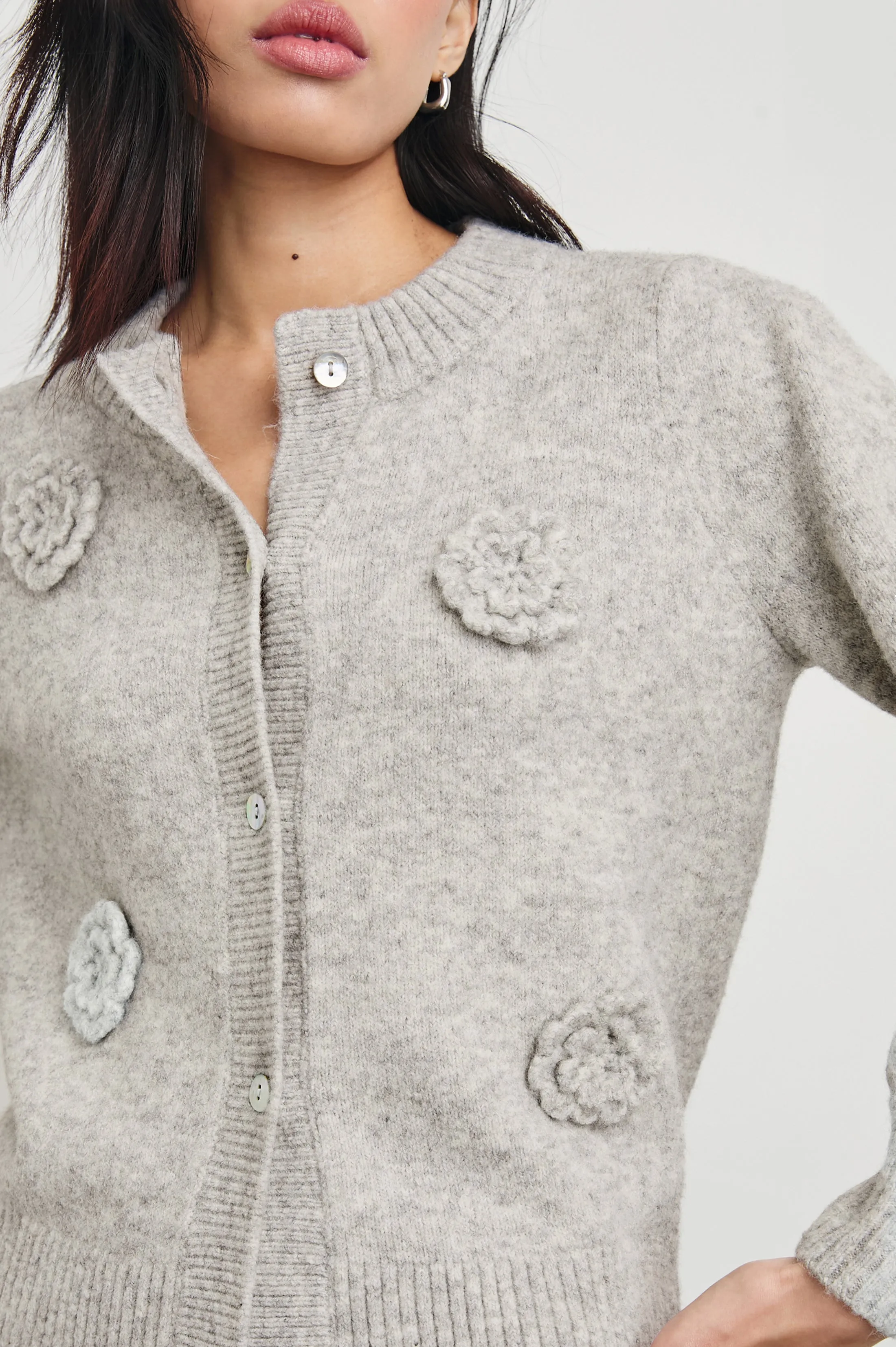 FRANCESCA CARDIGAN - HEATHER GREY