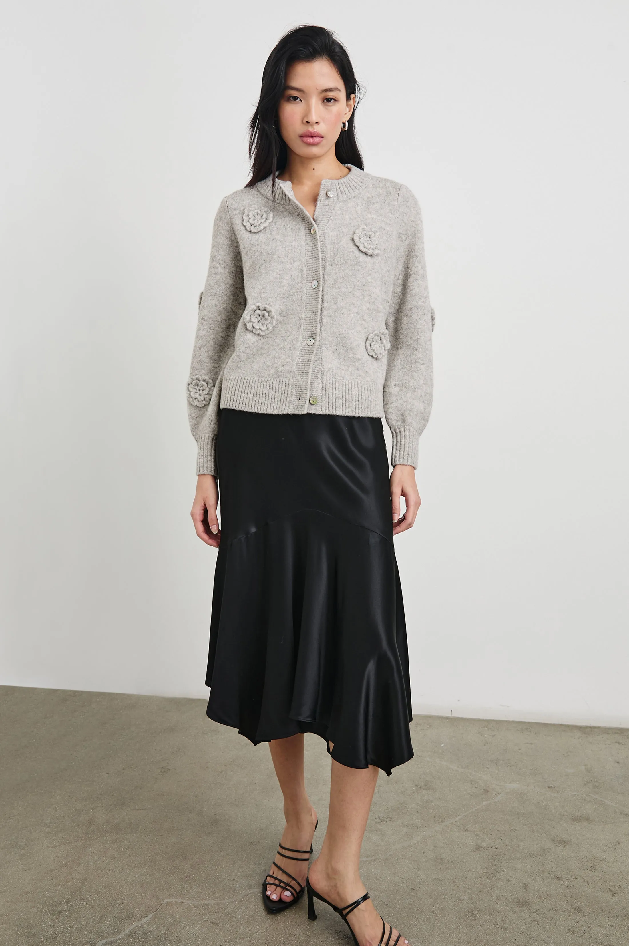 FRANCESCA CARDIGAN - HEATHER GREY