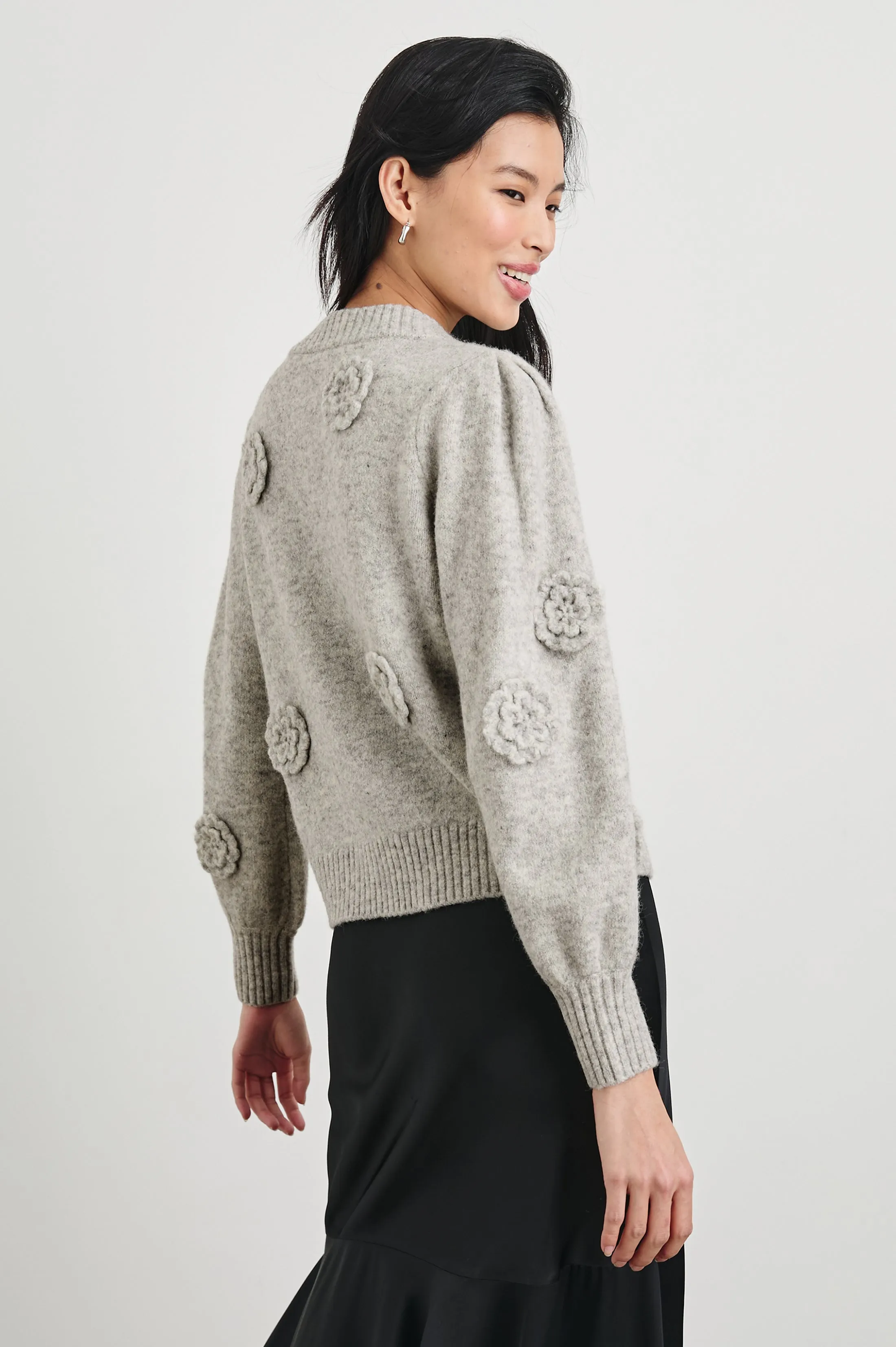 FRANCESCA CARDIGAN - HEATHER GREY