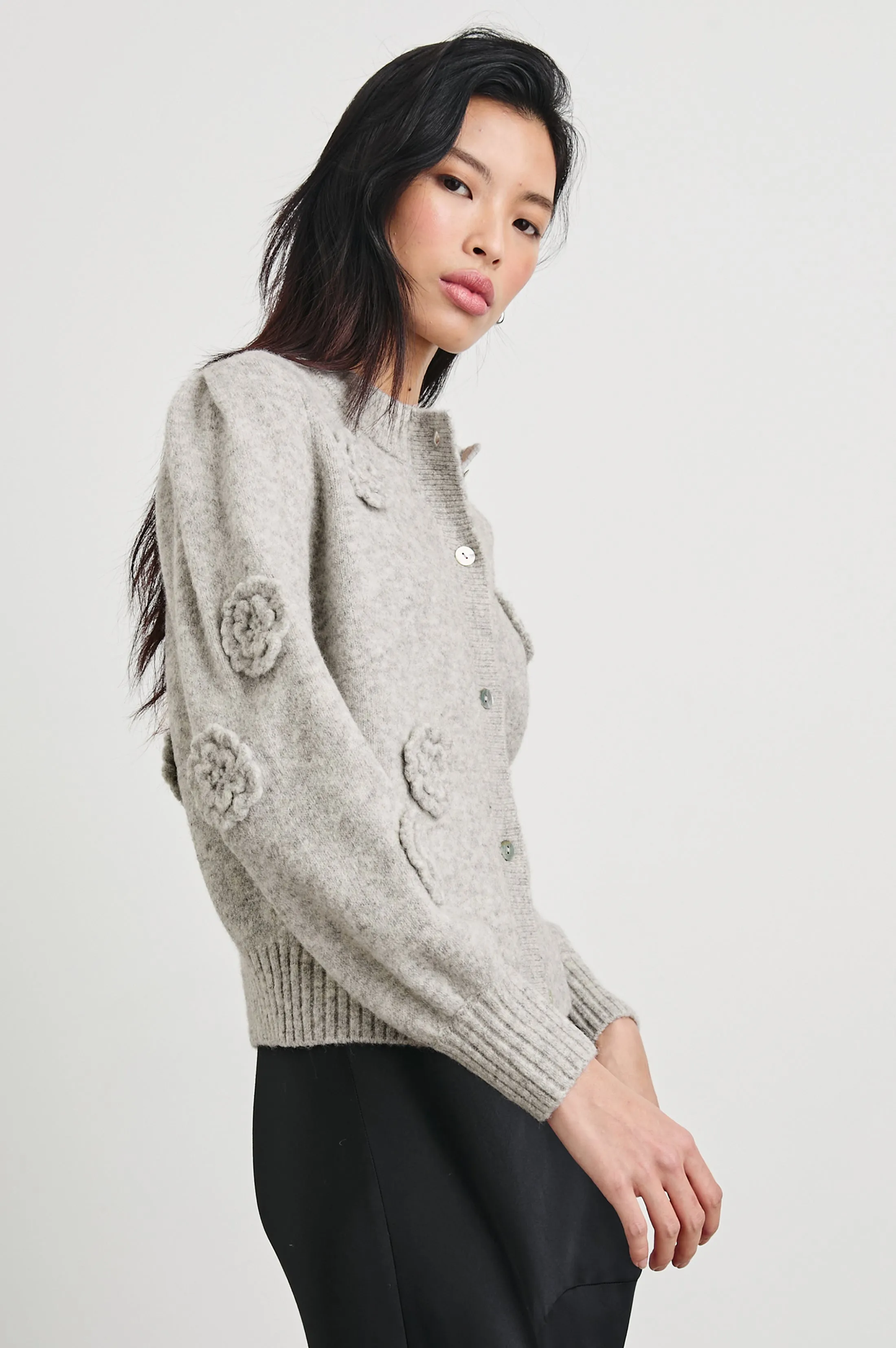FRANCESCA CARDIGAN - HEATHER GREY