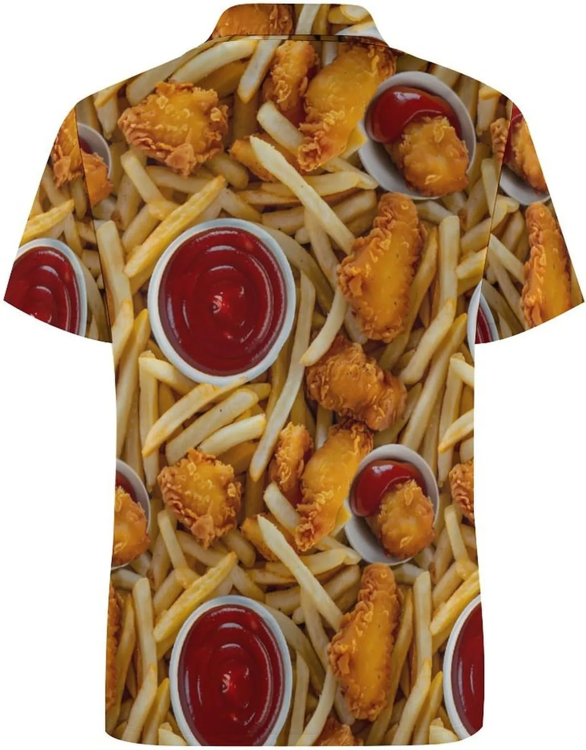 Fried Chicken French Fries Mens Polo Shirts Quick Dry Short Sleeve Golf Slim Fit T Shirt