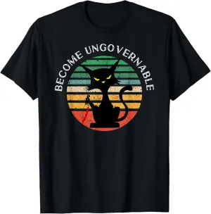 Funny Anarchy Cat Vintage Sunset T-Shirt
