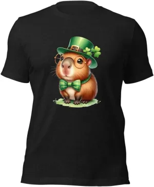 Funny Capybara St Paddy's Day Shirt, Cute Anime Capybara Gifts for Softgirl Aesthetics, Shirt for St Patrick's Day